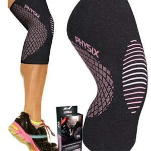 Physix Black and Pink Compression Knee Sleeve